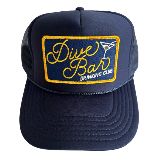 Dive Bar Drinking Club Patch Trucker Hat