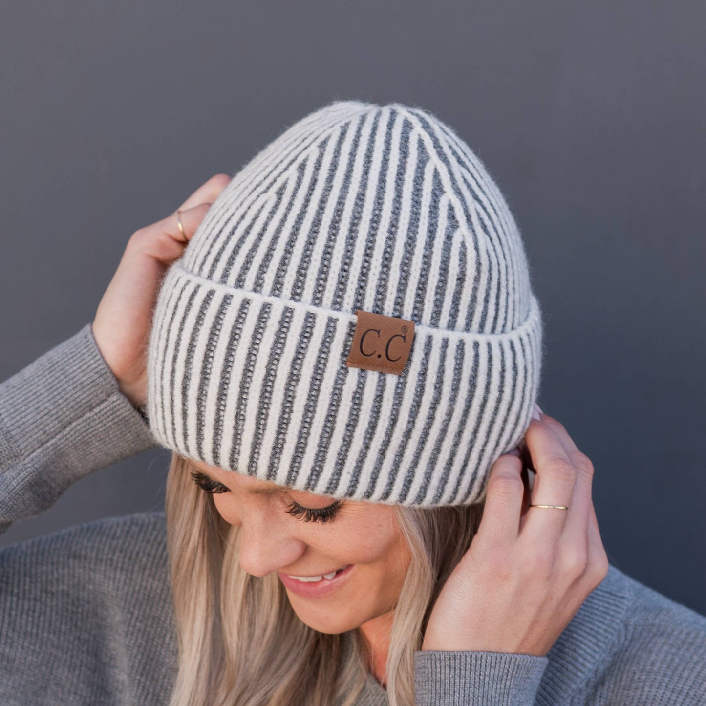 CC Contrast Cuff Cap Beanie