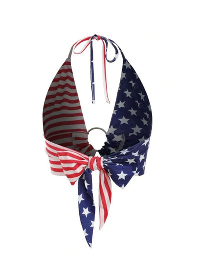 American Flag Halter Top