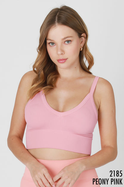 Ribbed V-Neck Bra Top