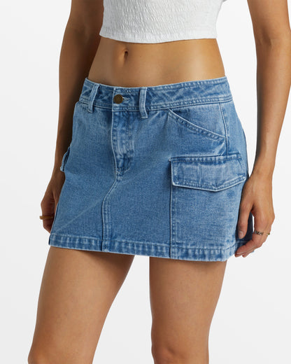 Hilary Denim Cargo Skirt