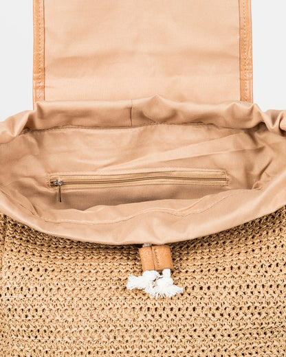 Coco Pearl Straw Backpack