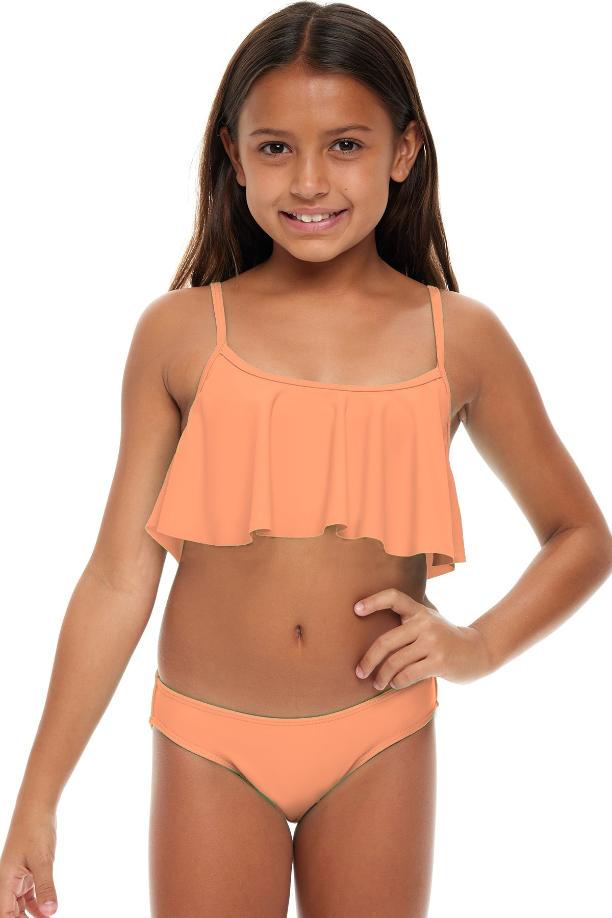 Girls Beach Babe Flounce Top Bikini Set