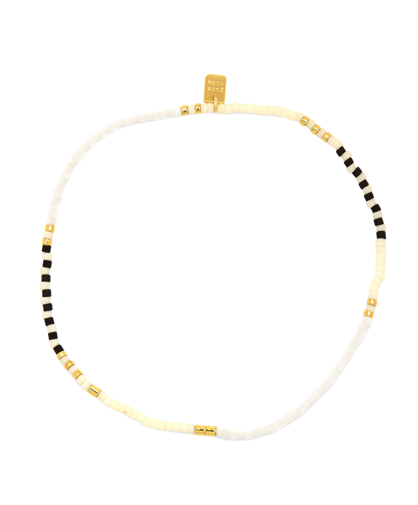 Mixed Seed Bead Gold Stretch Anklet