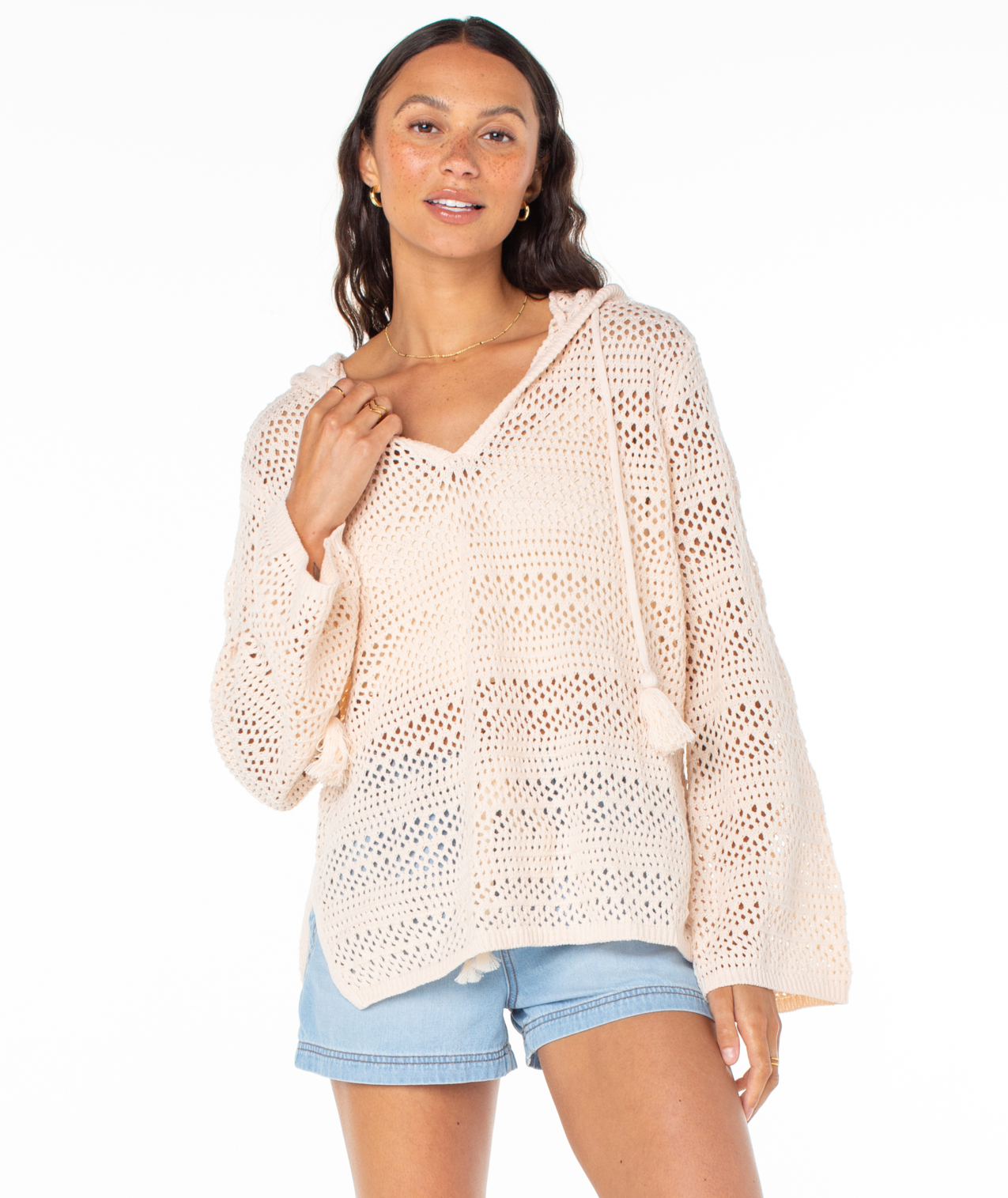 Hippie Love Solid V-Neck Sweater