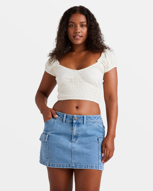 Hilary Denim Cargo Skirt