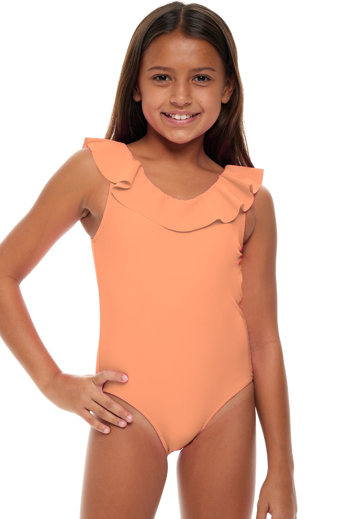 Girls Ruffle One Piece Bathing Suit